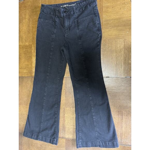 Maurices M Jeans High Rise Flare Black Size 12 Short Stretch - Picture 1 of 9